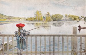 Lisbeth pêchant - Carl Larsson